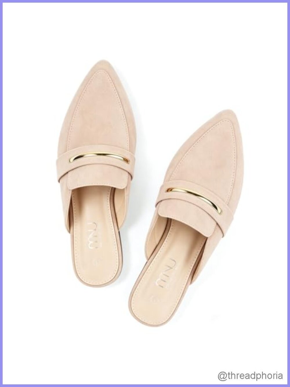 Suede Slip On Mules Pointed Toe Flats Cushioned Insole Women